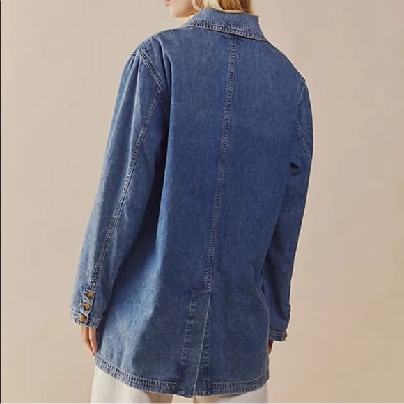We The Free Denim Beckett Blazer Size M - Picture 2 of 14